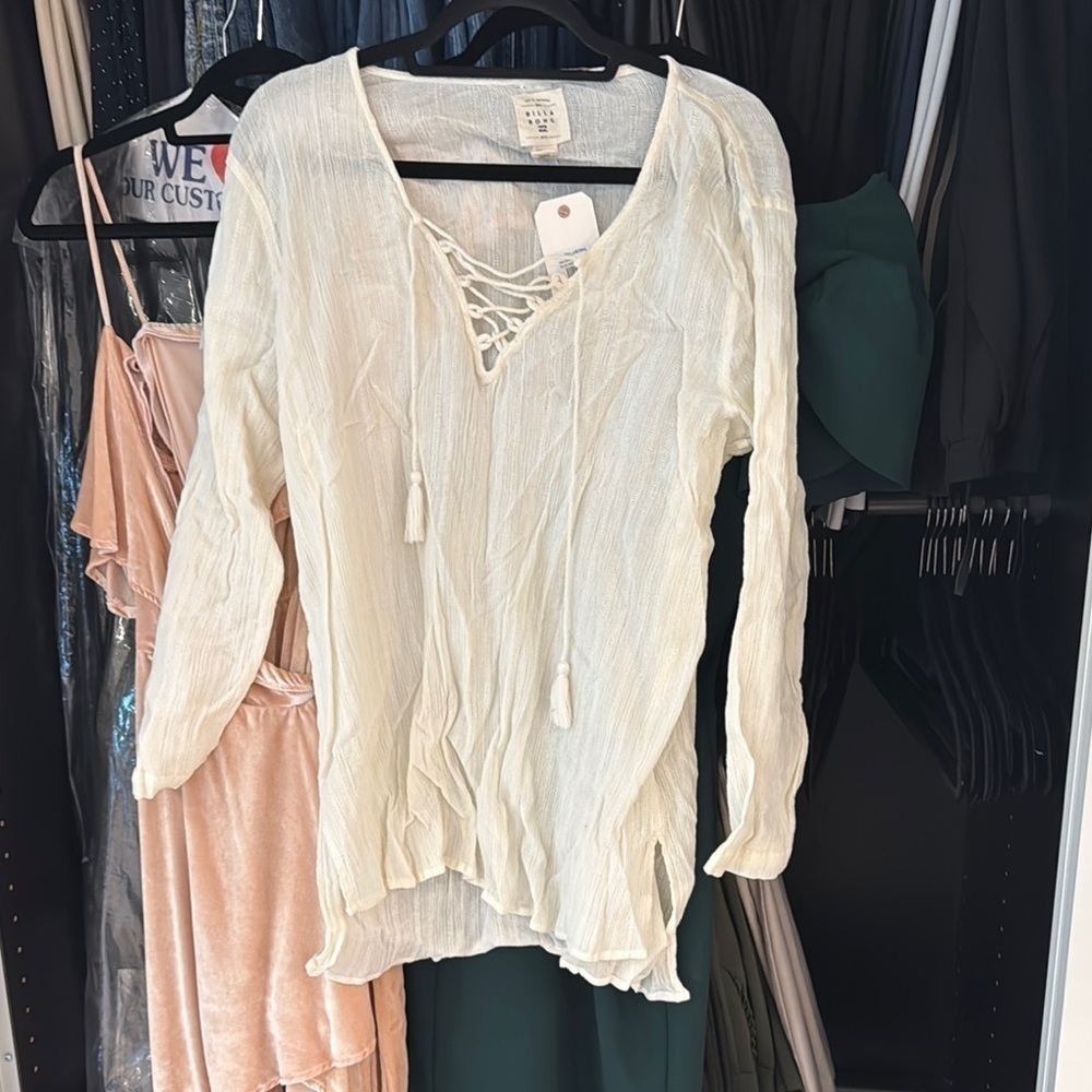 White Lace-Up Swim Cover-Up - Picture 5 of 6